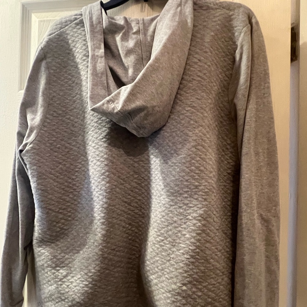 Chico Silver Gray Leopard Print Zip-Up Hoodie - Picture 3 of 3